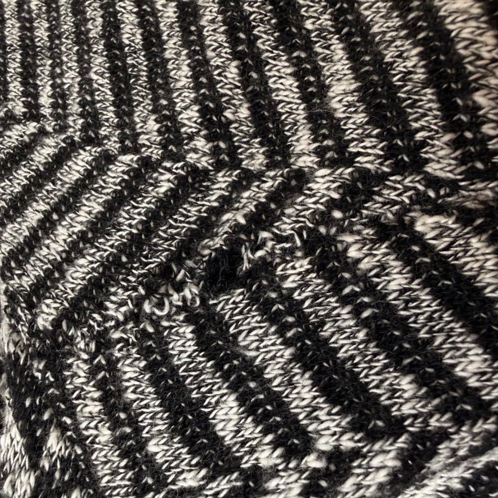 Anthropologie Dolan Cardigan Black White Chevron Herringbone Dark Academia XS - Picture 8 of 8